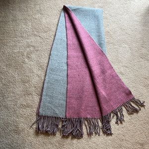 Pink & Grey Reversible Blanket Scarf